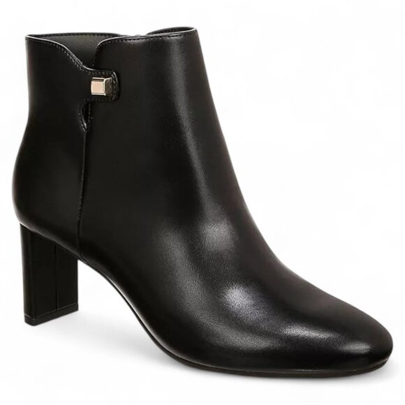 PAAM Womens Faux Leather Almond Toe Ankle Boots - Picture 1 of 3